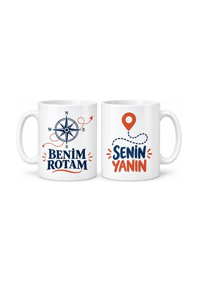 Trendexa Benim Rotam Senin Yanın 2'li Porselen Kupa Seti - Model 314 Mac