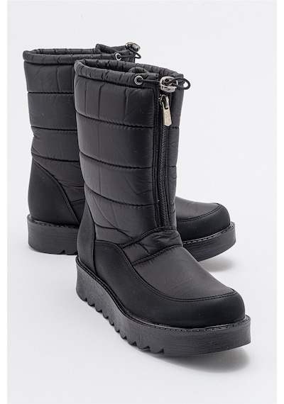 Luvishoes Vay Siyah Fermuarlı Kadın Kar Botu Siyah