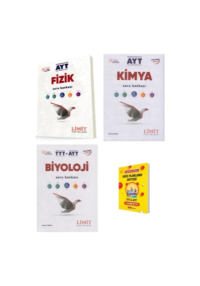 Limit Ayt Fizik Kimya Ve Biyoloji Soru Bankası 3lü Set + Planlama Defteri