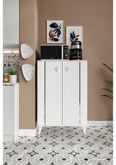 Lyra Çok Amaçlı Dolap Mutfak Balkon Kiler Banyo Ayakkabılık Dolabı Beyaz Gümüş Lyra Çok Amaçlı Dolap Mutfak Balkon Kiler Banyo Ayakkabılık Dolabı Beyaz Gümüş