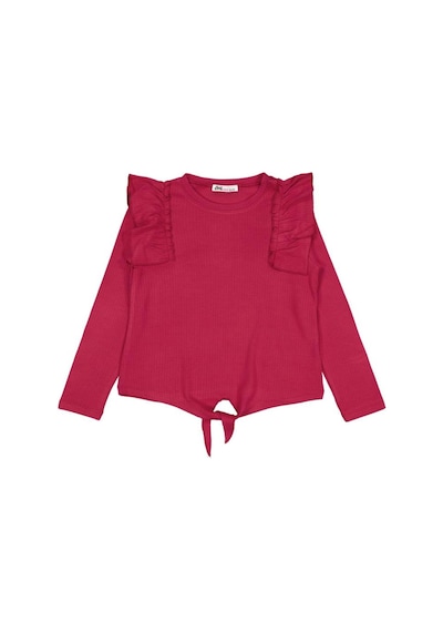 Civil Girls Omuz Fırfırlı 6-9 Yaş Sweatshirt Kırmızı