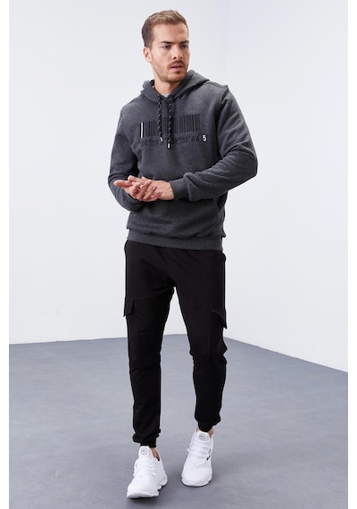 Tommy Life Antrasit Melanj Nakışlı Kanguru Cep Standart Kalıp Kapüşonlu Erkek Sweatshirt - 87839 Antrasit Melanj Tommy Life Antrasit Melanj Nakışlı Kanguru Cep Standart Kalıp Kapüşonlu Erkek Sweatshirt - 87839 Antrasit Melanj