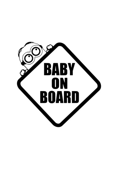 Baby On Board Minions Sticker 10 X 10 Cm