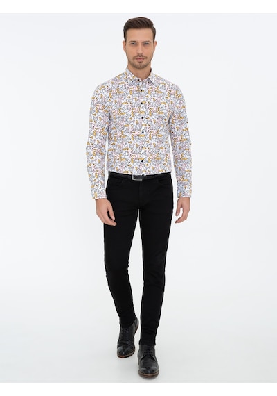 Cacharel Beyaz Slim Fit Uzun Kollu Gömlek 15841036