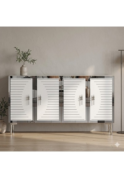 Ka1207bs Tuna Konsol Ve Tv Sehpası Beyaz-silver 120cm