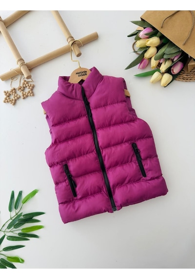 Miniğimin Cicileri Minigimin Cicileri Cepli Unisex Şişme Yelek - Mor Mor