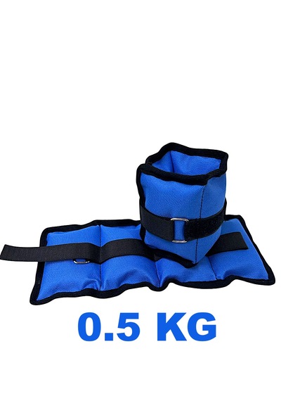 Me&ra Sport 0.5 Kg X 2 Adet El Ayak Bilek Ağırlık Seti Kum Ağırlık Torbası mavi