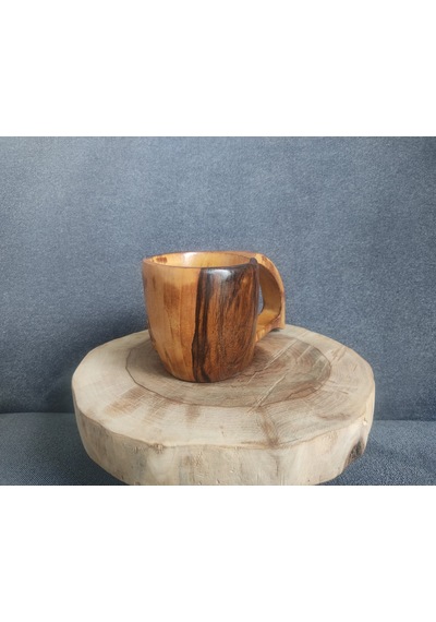 Kuksa Ceviz Ağacı Kalp Kabartmalı 190 Ml Çok Renkli