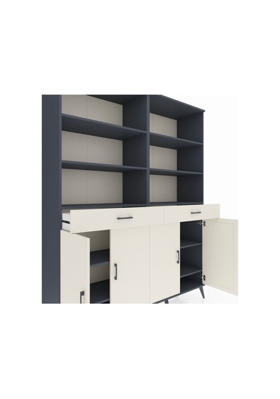 Hyperion Gardrop 10 Raflı 2 Çekmeceli 4 Kapaklı 176x44x221 Antrasit-aytaşı Aytaşı Hyperion Gardrop 10 Raflı 2 Çekmeceli 4 Kapaklı 176x44x221 Antrasit-aytaşı Aytaşı