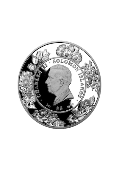 Agakulche Şakayık Çiçeği Gümüş Sikke Coin