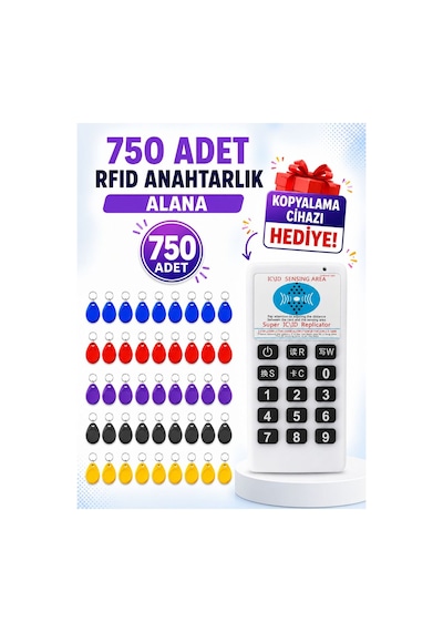 Sr-602 R Yazılabilir Kopyalanabilir 125 Khz Proximity Anahtarlık Keyfob Karışık Renkler 750 Adet