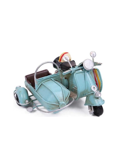 Dekoratif Metal Scooter Sepetli Vintage Biblo Ev Ofis Hediyelik