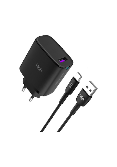 Linktech C318 45w Gan Qc3.0 Usb-a To Type-c Kablolu Şarj Aleti Set Beyaz