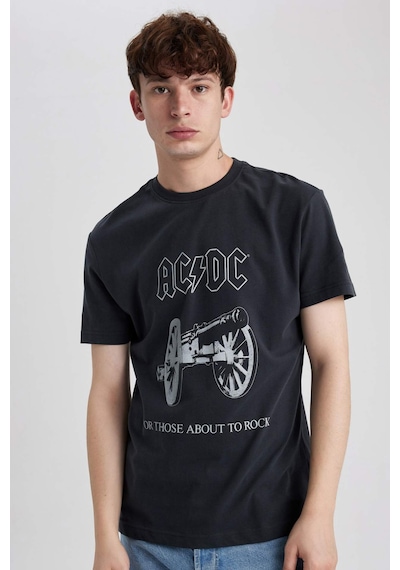 DeFacto AC/DC Bisiklet Yaka Kısa Kollu Tişört B5328AX23WNAR204