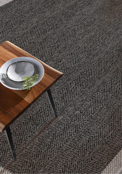 Elit Premium Sisal Jut Halı 1405 Hav Ve Toz Yapmaz Bordürlü Halı Siyah-gri Siyah