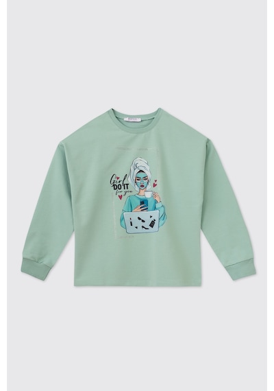 Panço Kız Çocuk Mint Sweatshirt 2521gk08055 Yeşil