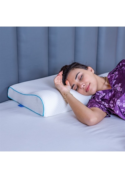 SimpleThePillow Boyun Destekli Visco Yastık Boyun Fıtığı Boyun Düzleşmesi Boyun İçin Ortopedik Boyun Yastığı 60*40*11*8