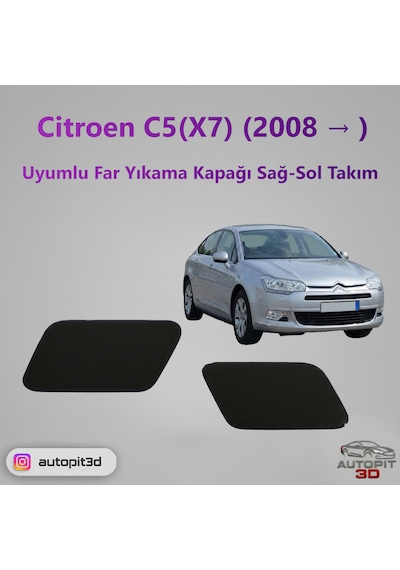 Citroen C5 X7 2008 Uyumlu Far Yıkama Kapağı Sağ-sol Takım Far Yıkama Kapağı