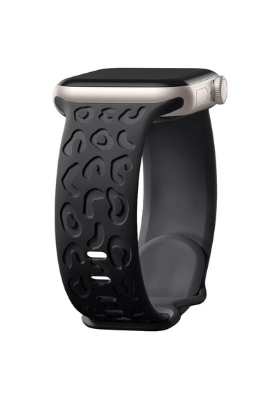 Apple Uyumlu  Watch 44 45 46mm Leopar Desenli Yumuşak Silikon Kordon Seri 2 3 4 5 6 Se 7 8 9 10