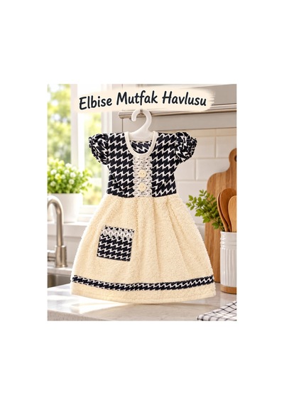 Elbise Mutfak Havlusu 20x30cm Siyah Pöti Çok Renkli