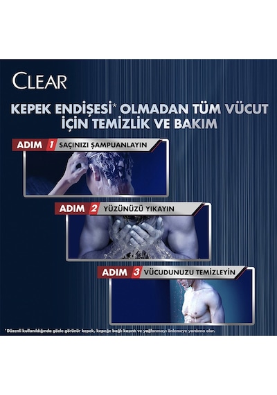 Clear Men Kömür İle Şampuan Duş Jeli 350 ML