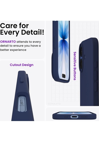 Apple Uyumlu iPhone 17 Içi Kadife Lansman Kılıf Ve Seramik Tam Kaplayan Cam Ekran Koruyucu Lacivert