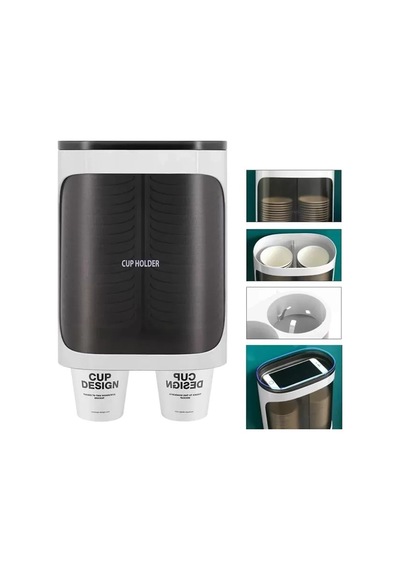 Hubrendy Sh Sunup Sn-27108 Kendinden Yapışkanlı Çiftli Plastik - Karton Bardak Dispenseri