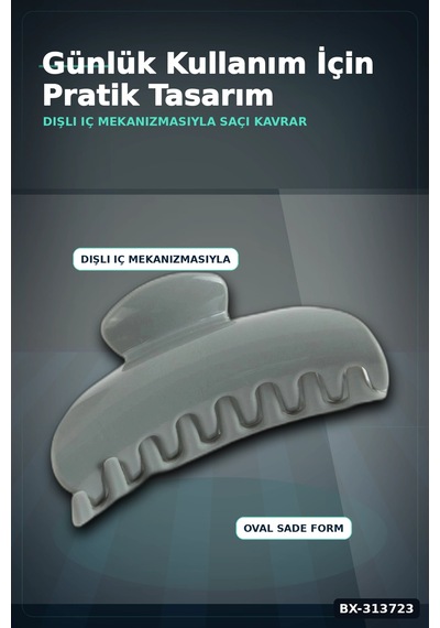 Bay Plastik Oval Mandal Saç Tokası 8 Cm Sert Malzeme 1 Adet Asorti Renk Kullanım Bx-313723 Najmaddin Standart