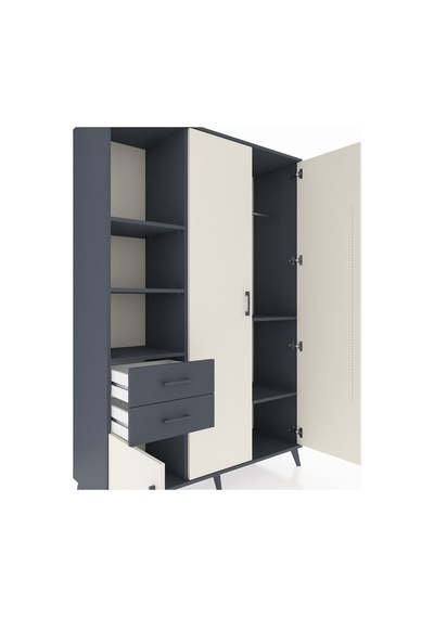 Hyperion Dolap 5 Raflı 2 Çekmeceli Tek Askılı 132x44x195 Antrasit-aytaşı/antrasit Aytası/antrasıt - Antrasıt Hyperion Dolap 5 Raflı 2 Çekmeceli Tek Askılı 132x44x195 Antrasit-aytaşı/antrasit Aytası/antrasıt - Antrasıt