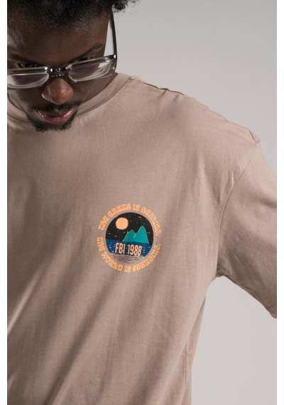 Fbı Yarım Oversize Hafif Bol Kesim Arkası Baskılı Pamuklu T-shirt 001