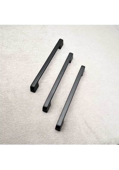 Arel Mat Siyah Tv Ünitesi Vestiyer Yatak Odası Mutfak Dolap Çekmece Kulpu 128 Mm 12,8 Cm 2 Adet