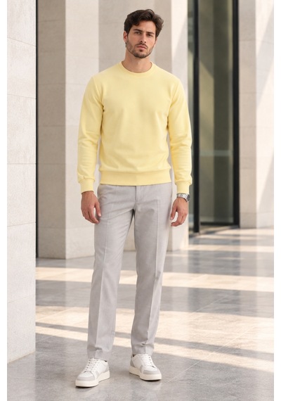 Polo State Erkek 2 Li Set Bisiklet Yaka Basic Sweatshirt Mavi & Sarı