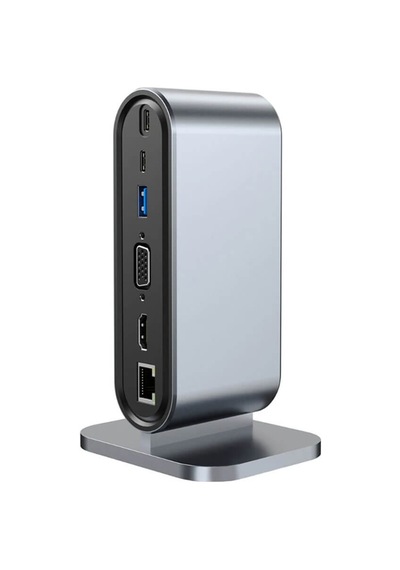 Type-C to Hdmi 4K@30Hz, VGA 4xUSB3.0, RJ45 Ethernet, Kart Okuyucu, PD 100W, 3.5mm Ses Çevirici Kablo