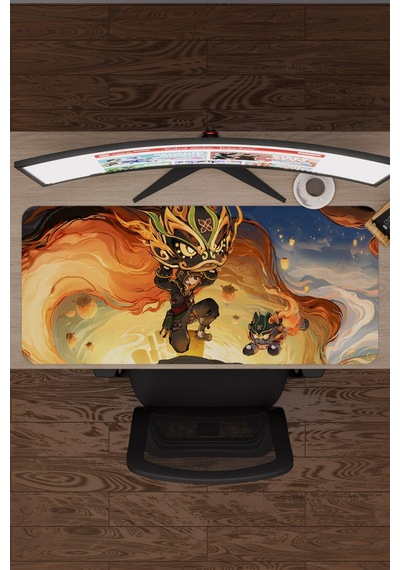 Gaming Genshin Impact Anime Gacha V5 - 90x40 Xxl Gaming Mouse Pad Fare Altlığı