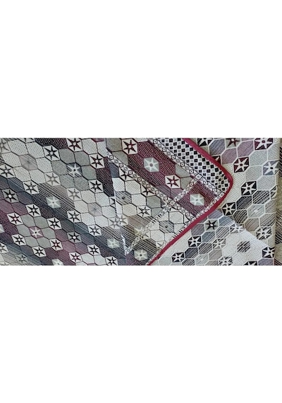 4m2 Yıldızlı Desen Serme Halı Örtüsü, Halı Koruyucu, Çok Amaçlı Pike, Savan Bordo - Krem