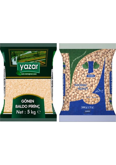 Yazar Gönen Baldo Pirinç 5 KG + Yazar Koçbaşı Nohut 5 KG