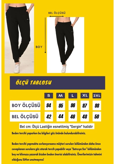 Trendhill Siyah Kadın İki İplik Ribana Paça Eşofman Altı Edy5608s Siyah
