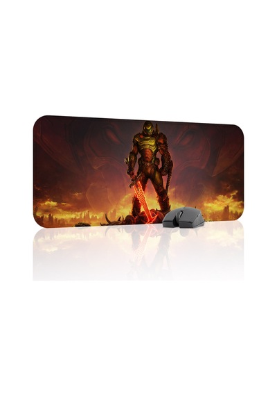 Doom Kaymaz Dikişli Kauçuk Oyuncu Mousepad V1 - 70x30 Xl Gaming Mouse Pad Fare Altlığı