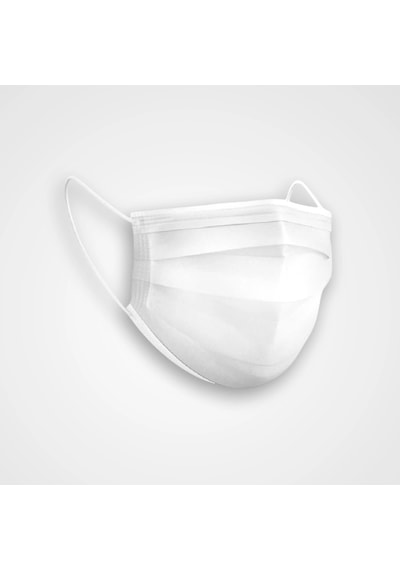 Tek Kullanımlık Maske 3 Katlı Telli Meltblownlu 50'li Kutu - Beyaz X 6 Kutu