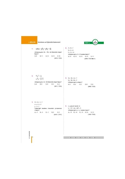AYT Matematik Konularına ve Zorluk Derecelerine Göre Çıkmış Soru ve Çözümleri -  A Yayınları