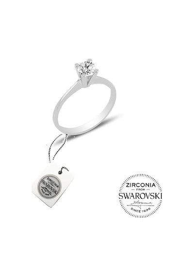 Gümüş Swarovski Tek Taş Yüzük (536410664)