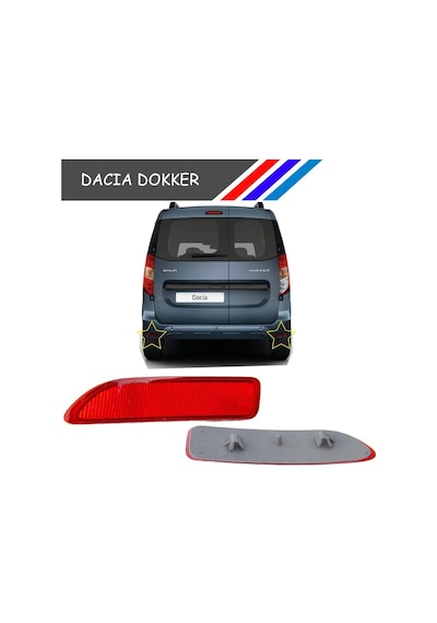 Dacia Dokker Arka Tampon Reflektörü 8200751779 - 8200751778 500018888