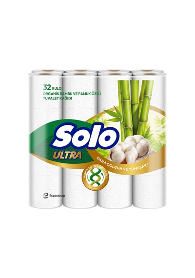 Solo Ultra Organik Bambu & Pamuk Özlü Tuvalet Kağıdı 32'li - 8 Adet Tarı