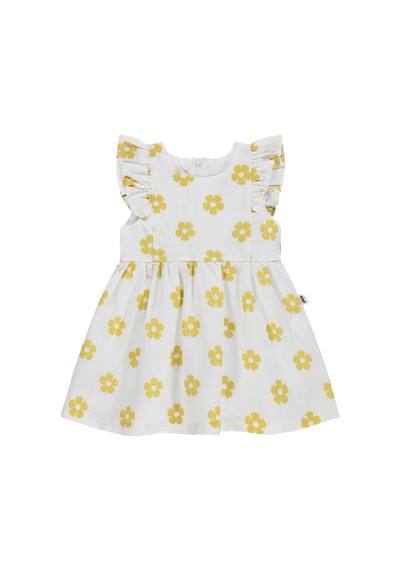 Civil Baby Çiçek Empirme Balon 6-18 Ay Elbise - Hardal Soft Hardal