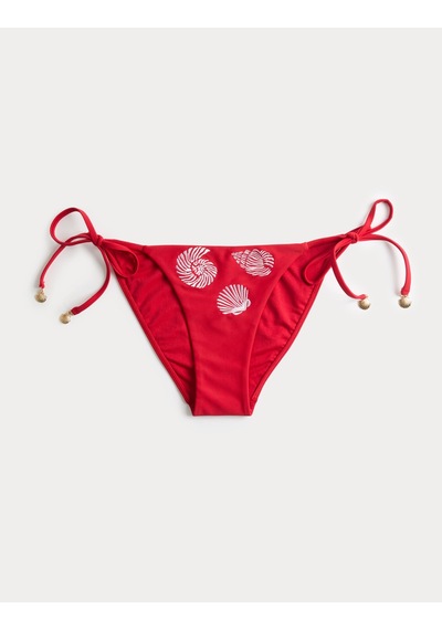 Marks & Spencer İşlemeli Bağlama Detaylı Bikini Altı Kırmızı
