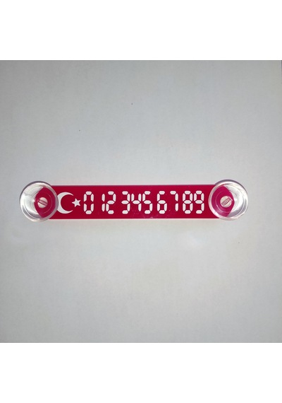 Yeni Dünya Oto Ydnmr 011 Araç Park Telefon Numaratörü Beyaz - Kırmızı