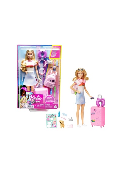 Barbie Seyahatte Bebeği Ve Aksesuarları Barbie Bebek Ve Aksesuarları, Yavru Köpeğiyle Seyahat Seti Hjy18 Genel