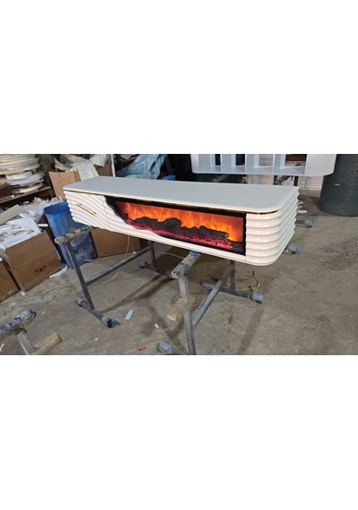 Umay Tv Sehpa 170cm Beyaz+gold Beyaz