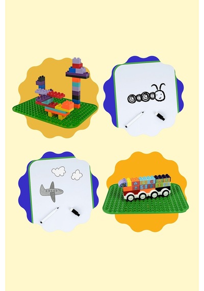 Creative Bi-blocks 68 Parça Yazı Tahtalı Eğitici Yapı Blok Seti Çocuk Oyuncağı +3 Yaş