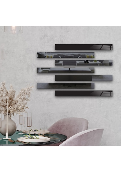 Decorita Dekor Camı | Düz Renk Siyah Cam ve Füme Ayna 7'li Takım Siyah